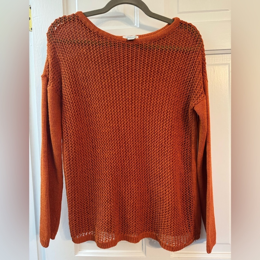 Sundance Burnt Orange Open Knit Sweater Size M